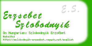 erzsebet szlobodnyik business card